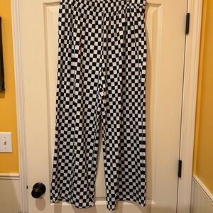 Checkered Black and White Women's Pants